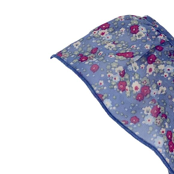 Maurices Sheer Button Up Peplum Hem Floral Sleeveless Top size Large - Picture 11 of 13